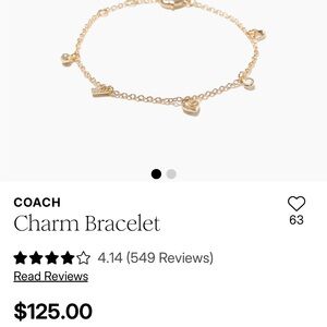 COACH Silver Charm Bracelet
